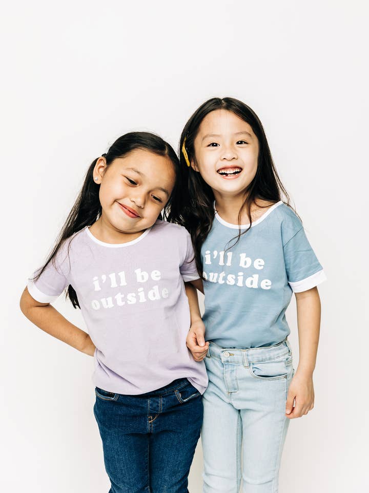 Camiseta universitaria para niños I'll Be Outside para venta al por mayor de Sunshine Kids Co