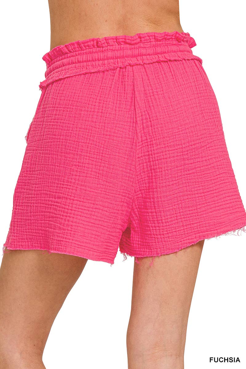 42POPS - Wholesale Shorts - Women's - ",,.._ Double Gauze Drawstring Shorts w/ Pockets1
