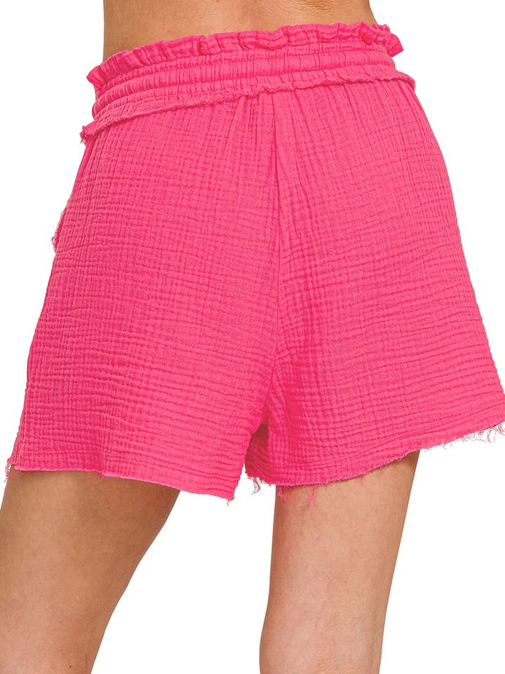 42POPS - Wholesale Shorts – Women’s - ",,.._ Double Gauze Drawstring Shorts w/ Pockets1