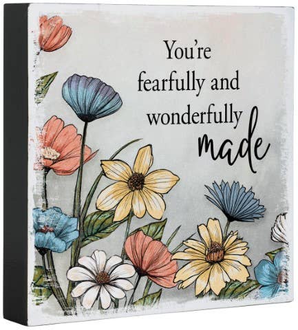 Gift & Garden by Carson - Wholesale Decorative Tabletop Object - Wonderfully Made Square Sitter0