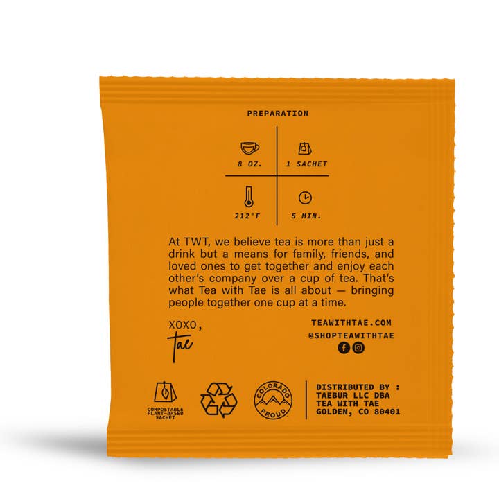 Tea with Tae – wholesale Health/detox tea – Turmeric Ginger Herbal Tea - Individually Wrapped Tea Bag1