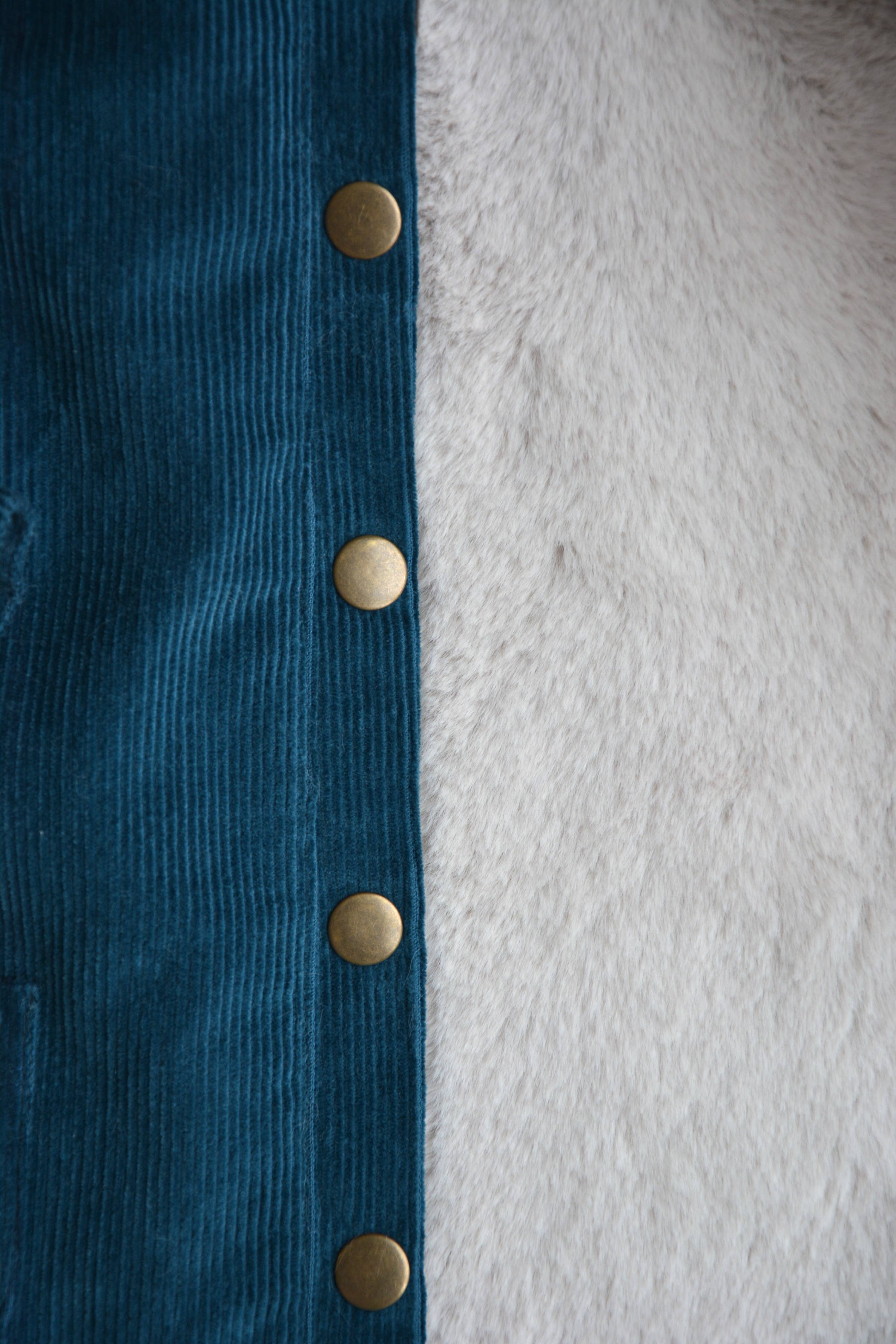 Eli & Nev (we cover U.S. import duties) - Wholesale Jacket - Kids - Baby / Kids Blue Corduroy and Faux-fur Jacket OEKO-TEX5