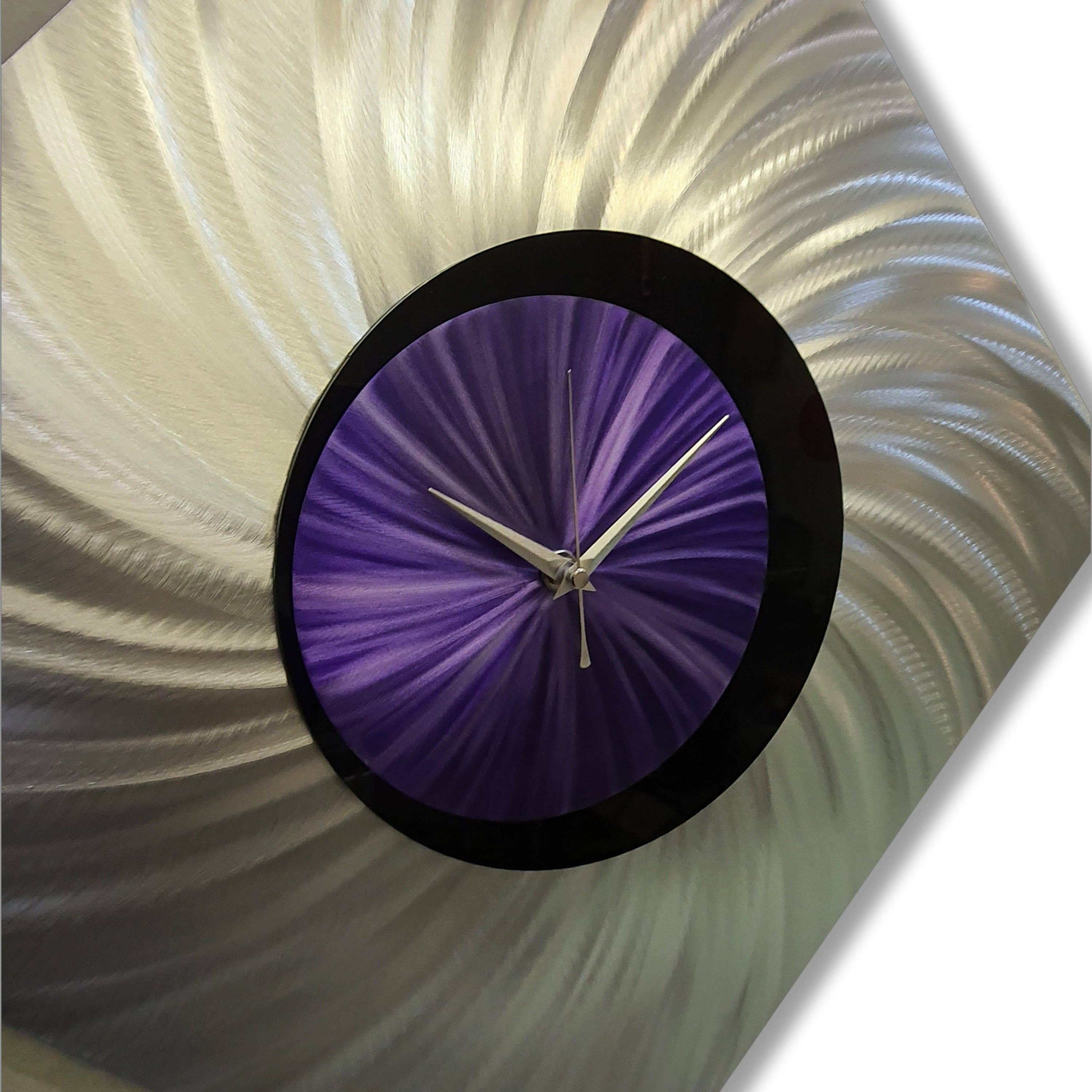 REMOVED BRAND - Wholesale Wall Clock - Orthodox | Large Metal Wall Art | Purple Silver Modern Clock6