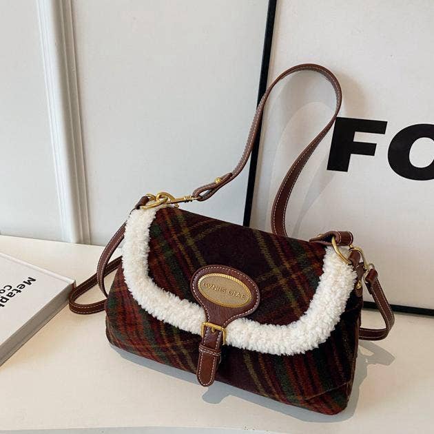 MKS America - Wholesale Crossbody Bag - Women's - Christmas tweed plush crossbody bag7