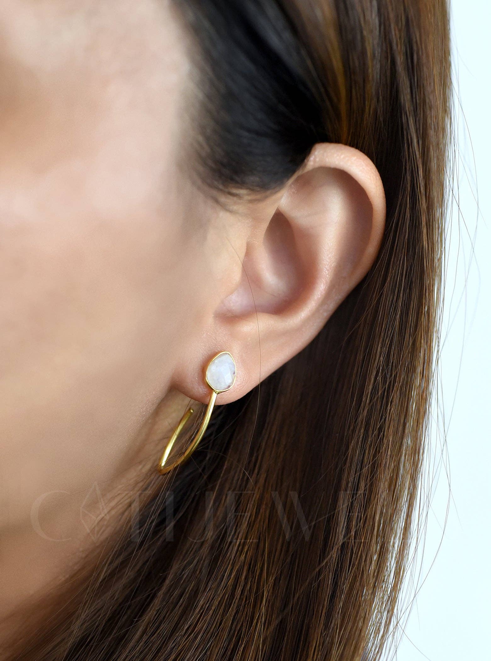 FELIX Z DESIGNS - Wholesale Hoop Earrings - S925 Single Stone Hoop Earrings1