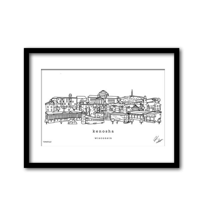 Kenosha Wisconsin Minimalistisches Wanddekor für den Großhandel von Townsville Art