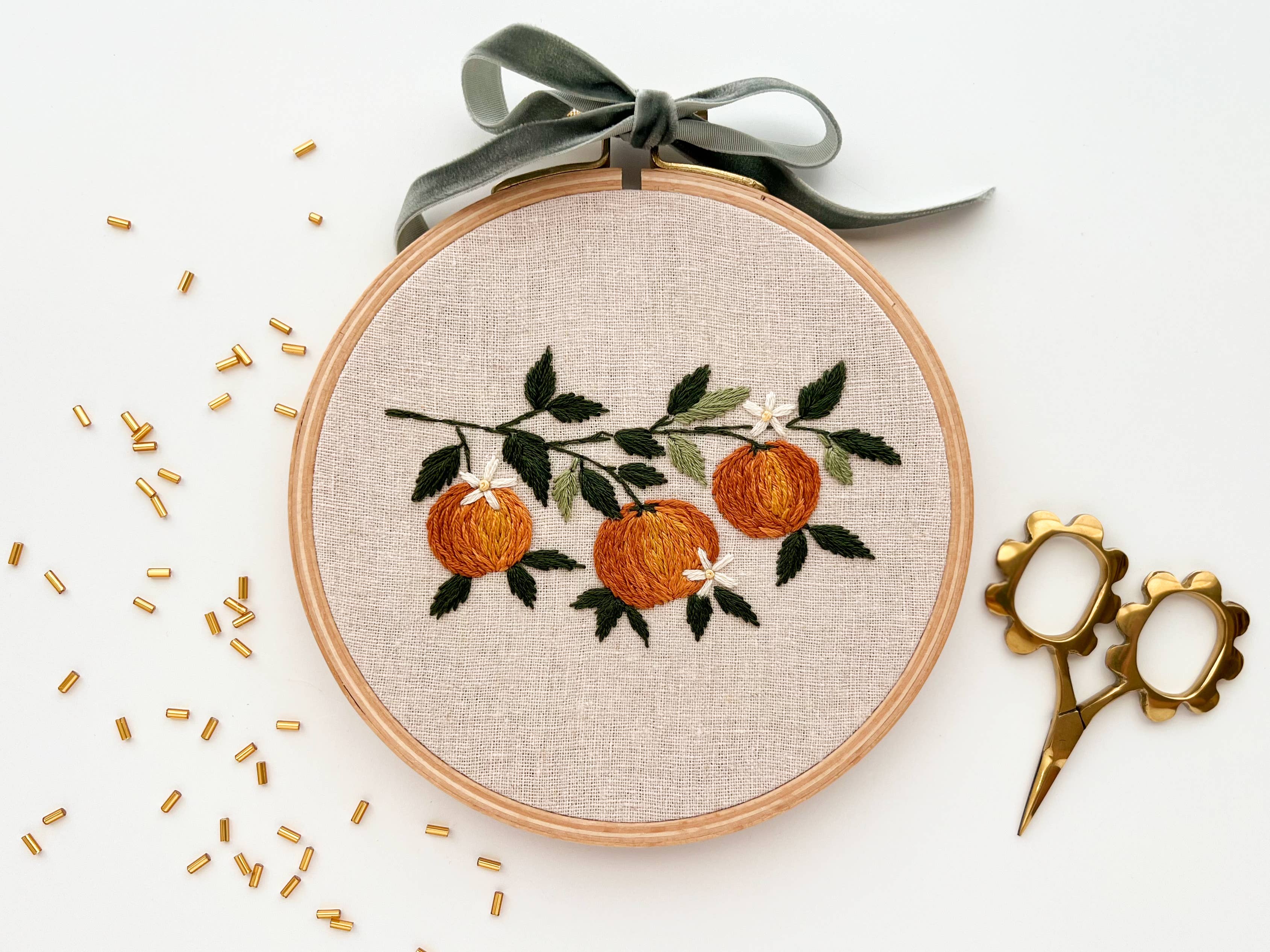 Matryoshka Doll Shop - Wholesale Embroidery/Cross Stitch Supplies - Orange Branch embroidery DIY kit, beginner embroidery kit4