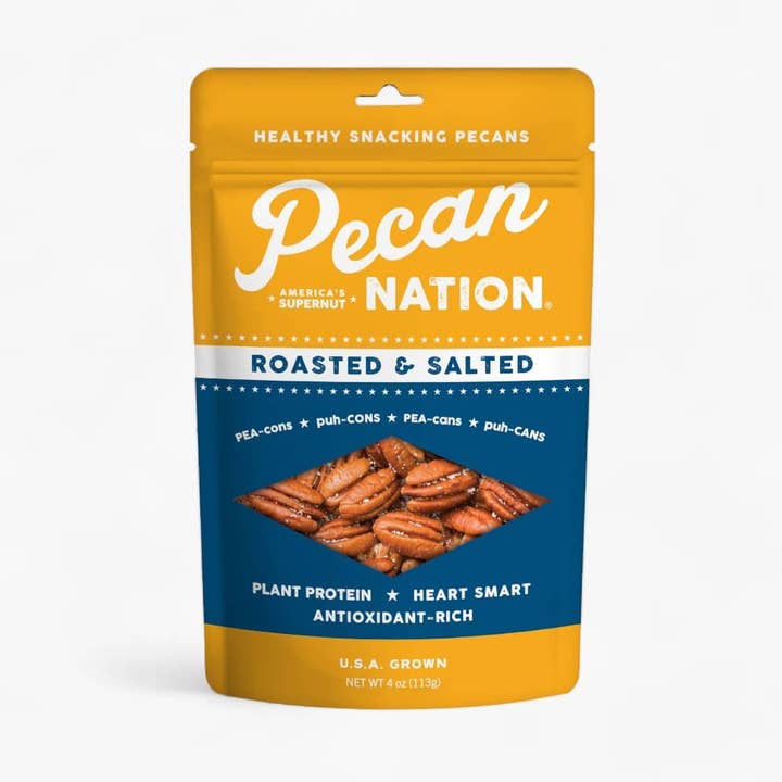 L&F Universal Goods - Wholesale Nuts - Pecan Nation Roasted Salted Pecans Pouch 8/4Oz0
