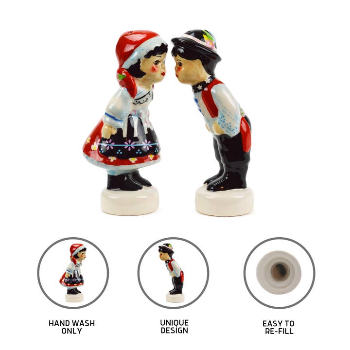 European Heritage Gifts - Wholesale Salt & Pepper Shaker Set - Ceramic Salt & Pepper Czech Couple