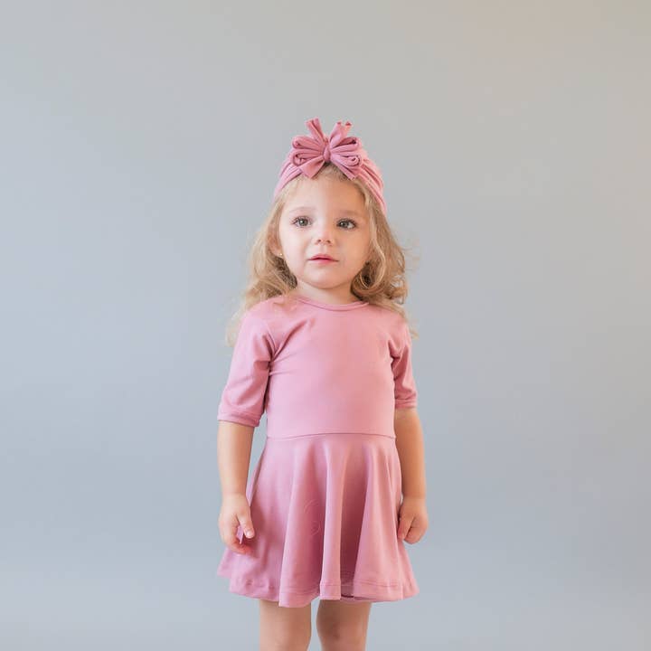 Turban rose poudré à nœud pour la vente par Sweet Peas Co