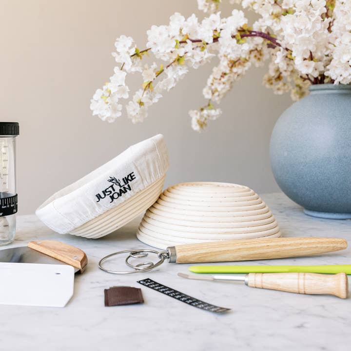 Ultimate Sourdough Bread Baking Kit w/ Starter Jar & Baskets for wholesale by Just Like Joan