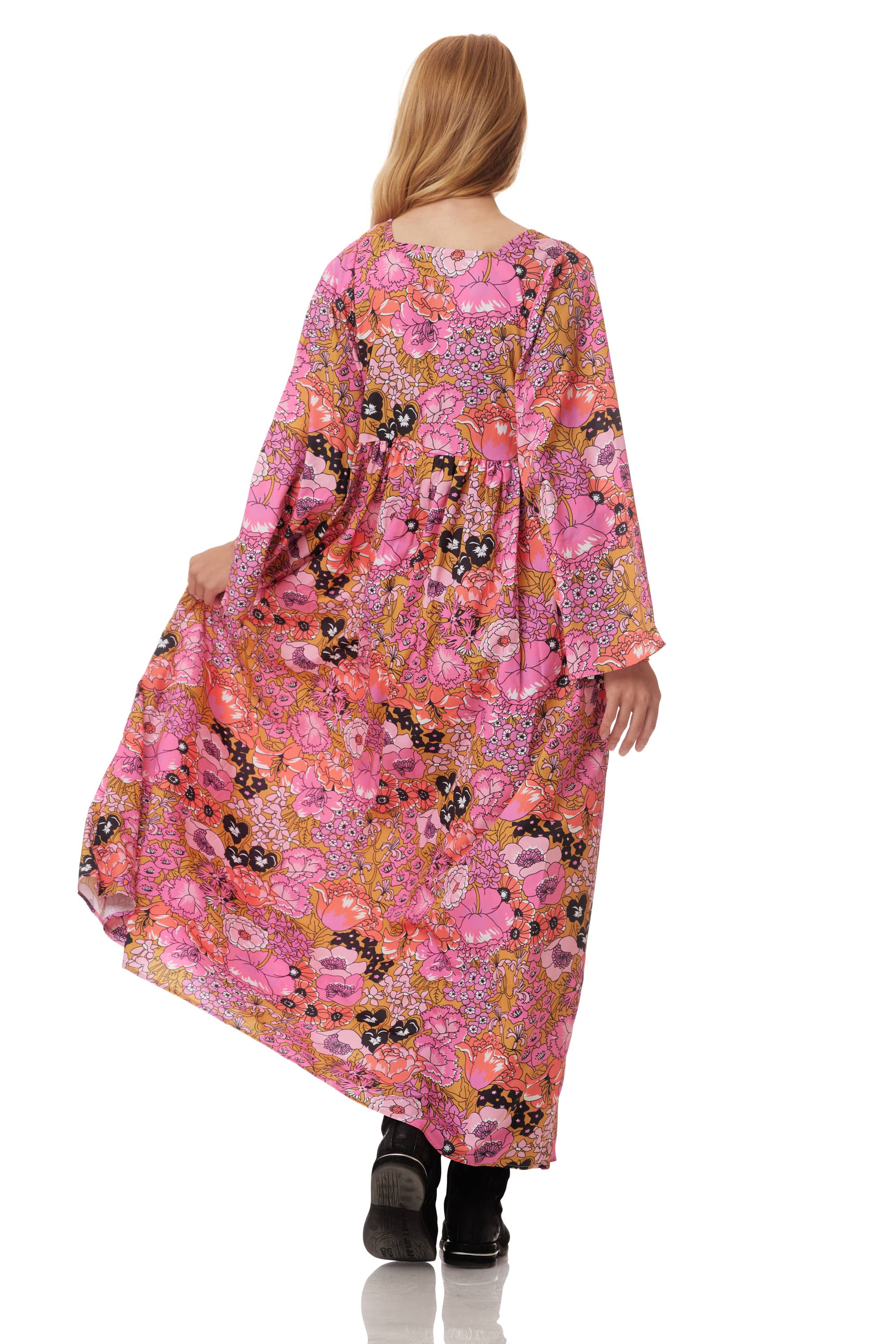 Blue Boheme – Engroshandel Kjole - Dame – Hawaii maxi-kjole med pink print4