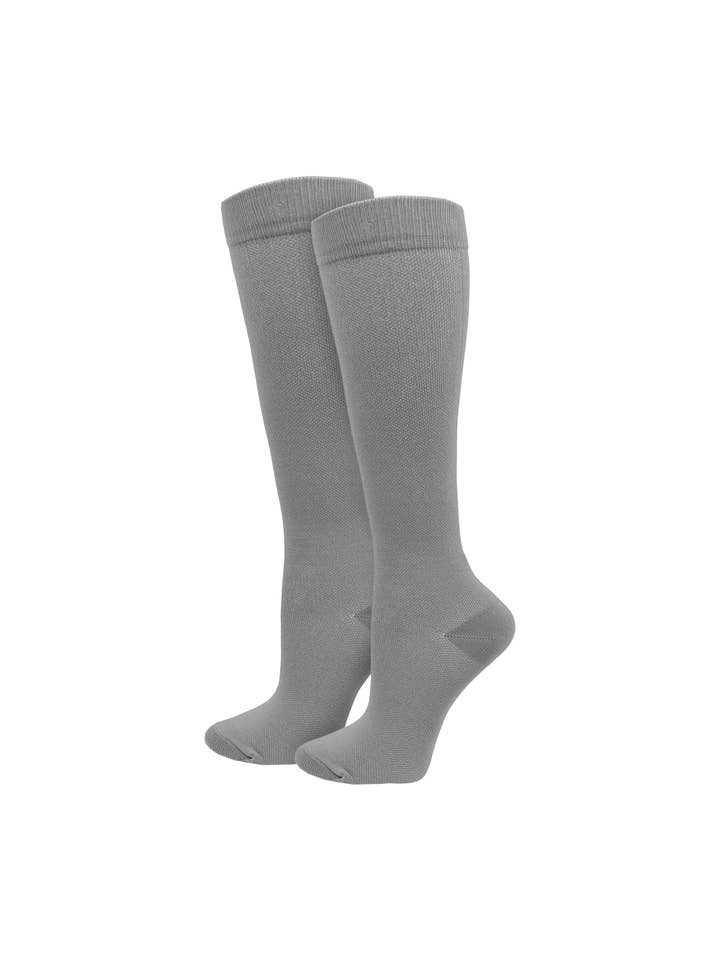 Think Medical Wholesale - Wholesale Socks - Women's - Solid Grey Compression Knee High