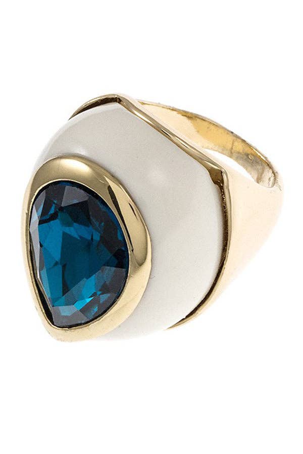 Andrea Bijoux - Wholesale Cocktail/Statement Ring - Faceted Stone Accent Ring6