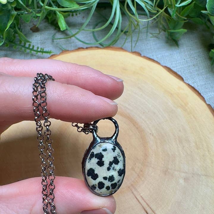 Copper Ashes - Wholesale Pendant/Charm Necklace - Dalmatian Jasper Necklace0