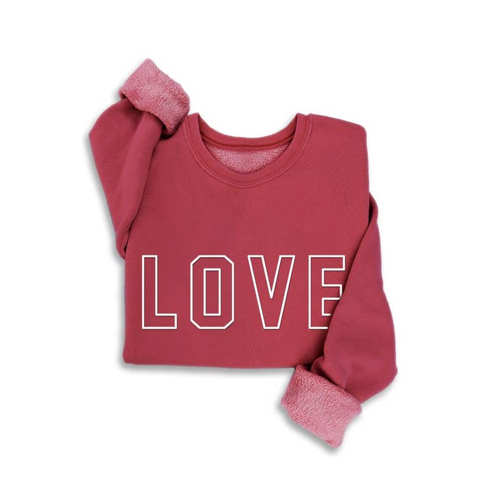 HRTandLUV - Wholesale Graphic Sweatshirt - Women's - LOVE PUFF PRINT MINERAL SWEATSHIRTS