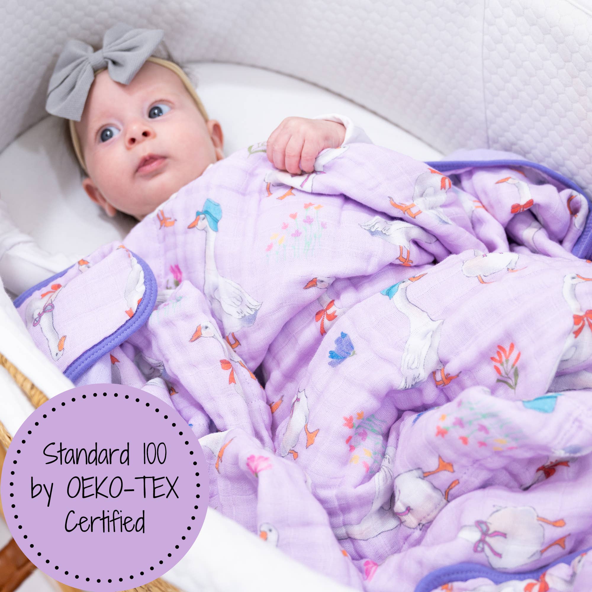 LollyBanks – wholesale Bedding blanket – Kids & Baby – Cute Goose Baby Toddler Cotton Muslin Blanket  47"x47"5