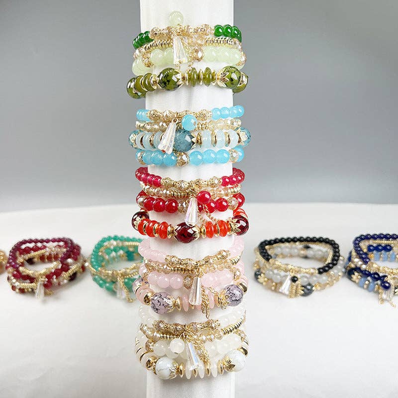 SALINA TRADING INC - Wholesale Beaded Bracelet - Boho Women Fashion Creative Crystal Beaded Bracelet11