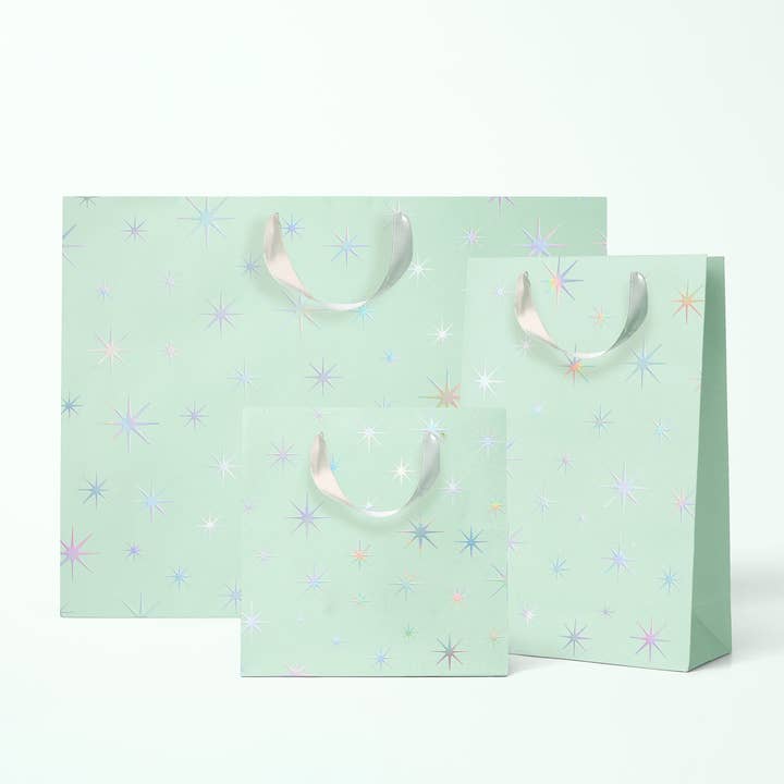Sunshine Studios - Wholesale Gift Bag - Starburst Gift Bag | Holographic Mint