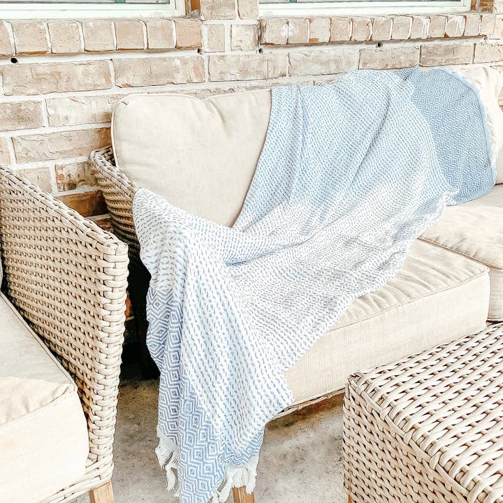 Gia Roma - Wholesale Beach Towel - Blue Turkish Beach Towels or Decorative Towels Handmade3