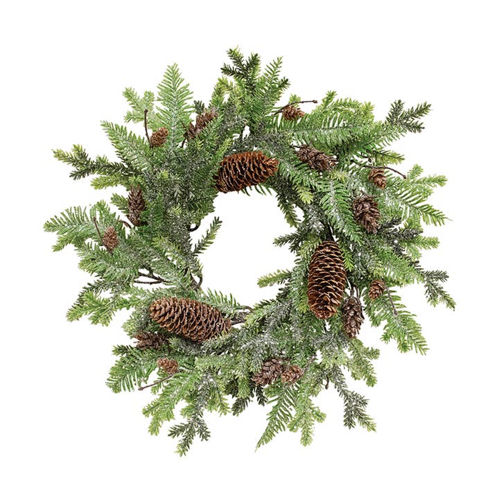 Col House Designs - Wholesale Wreath - Glittering Millwood Pine Wreath - 16"