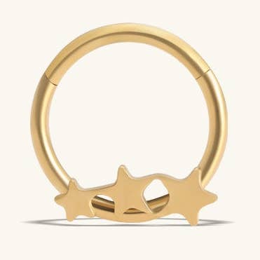 Titanium Trio Star Clicker Hoop for wholesale by oumo jewelry