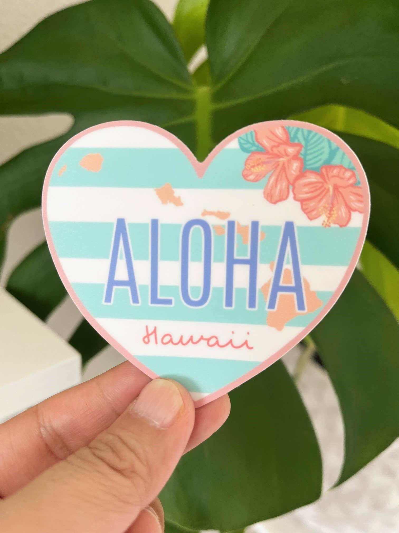 Aloha Hawaii Herzaufkleber für den Großhandel von Island Stickers & More / Yuriko J. Design