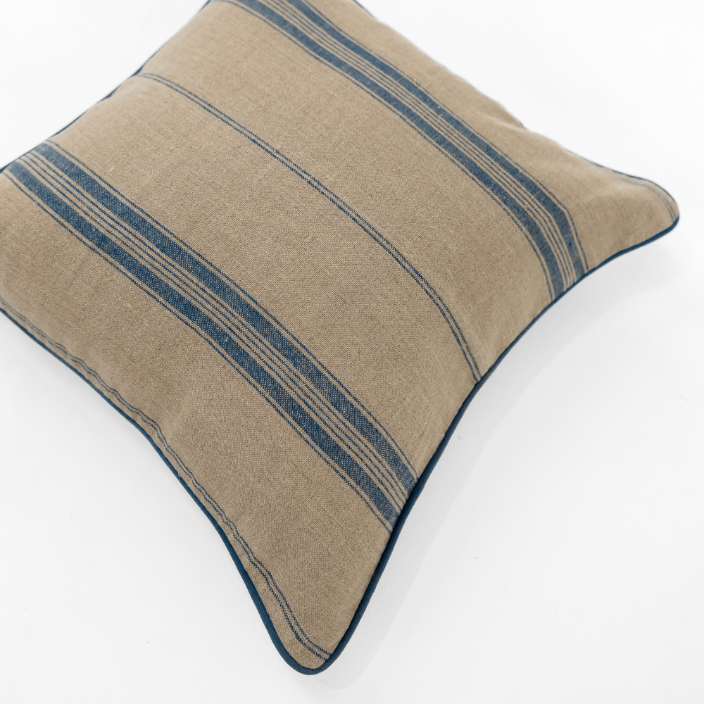 BHD HOME - Wholesale Chair cushion - Linen Piped Striped Blue Lounge Cushion 55 x 55cm7