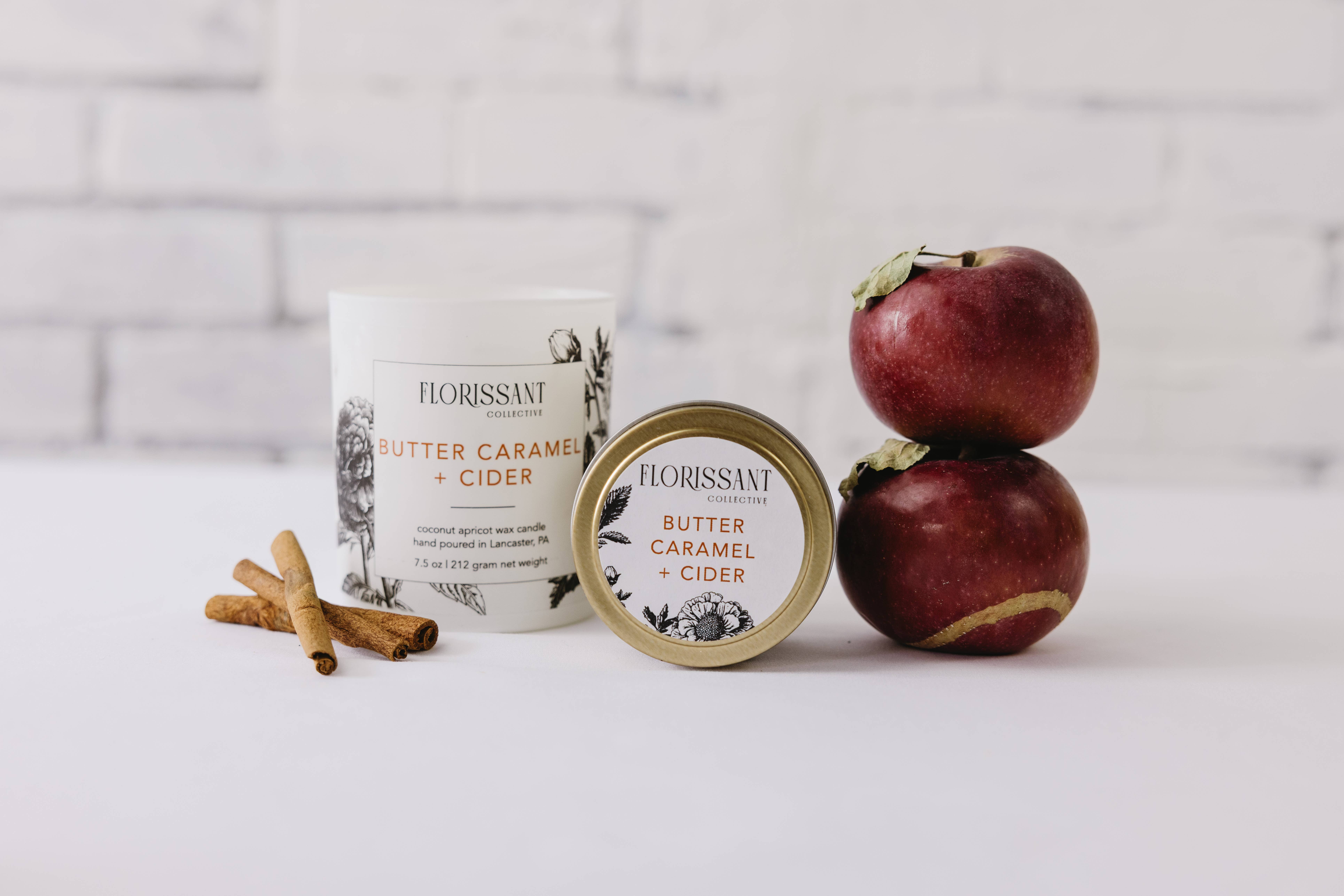 Florissant Collective - Wholesale Jar/Filled Candle - Butter Caramel + Cider Candle Tin2