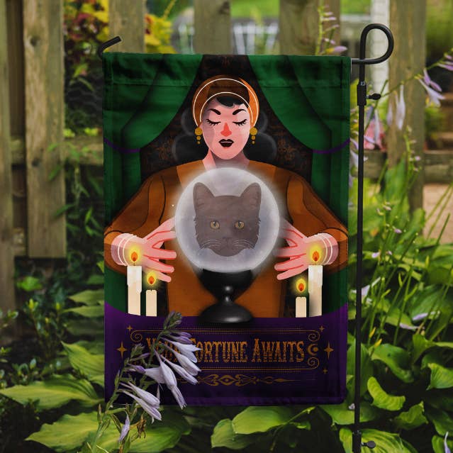 York Chocolate Cat Halloween Garden Flag for wholesale by Caroline's Treasures