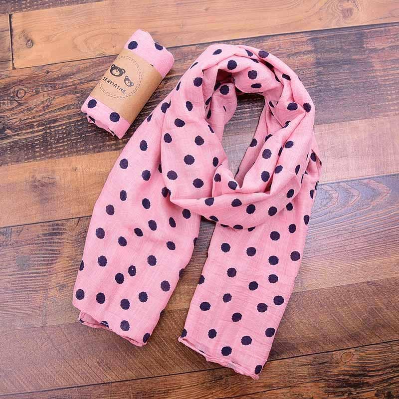 KiddieKickz - Wholesale Scarf - Kids - Children's Printed Dot Cotton and Hemp Warm Scarf7