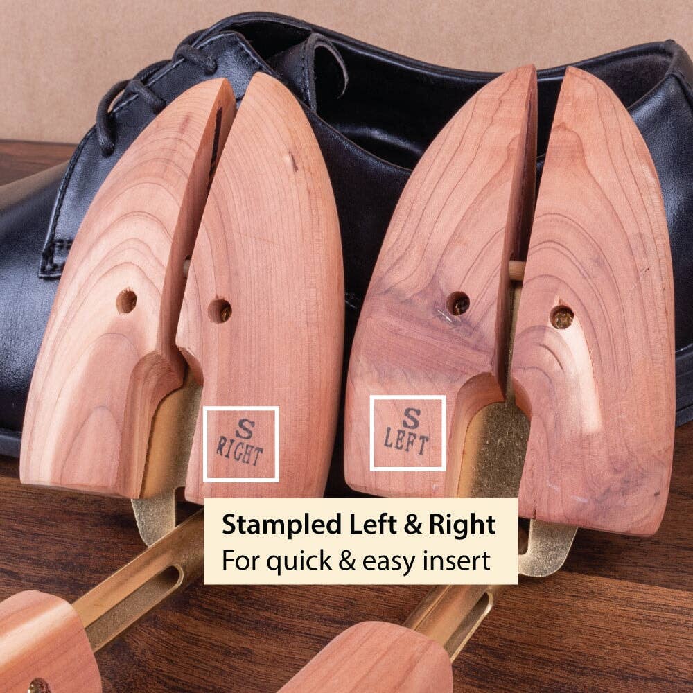 FootFitter - Wholesale Shoe Horn - Unisex - FootFitter Shoe Trees for Men, Adjustable Split Toe Aromatic Cedar Boot Tree - SJ324