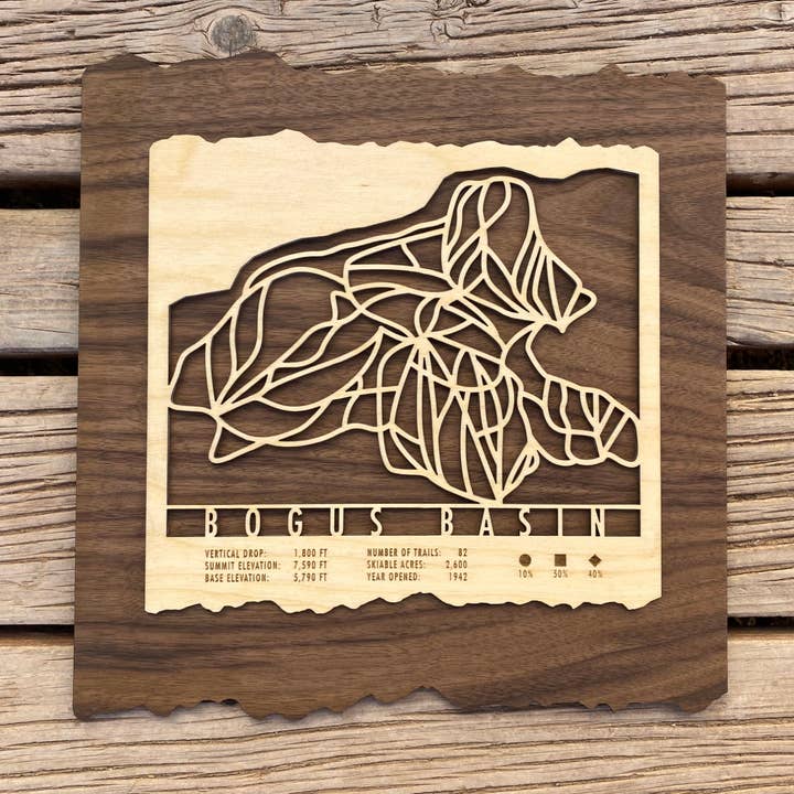 Bogus Basin Trail Map for wholesale by Mountaincut