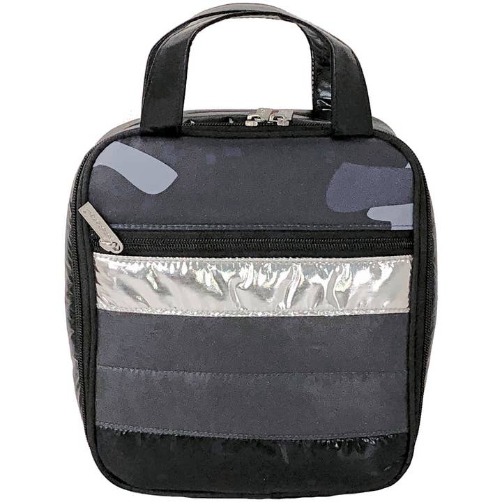 Iscream - Wholesale Lunch Bag/Box - Kids - Black Camo Puffer Lunch Tote