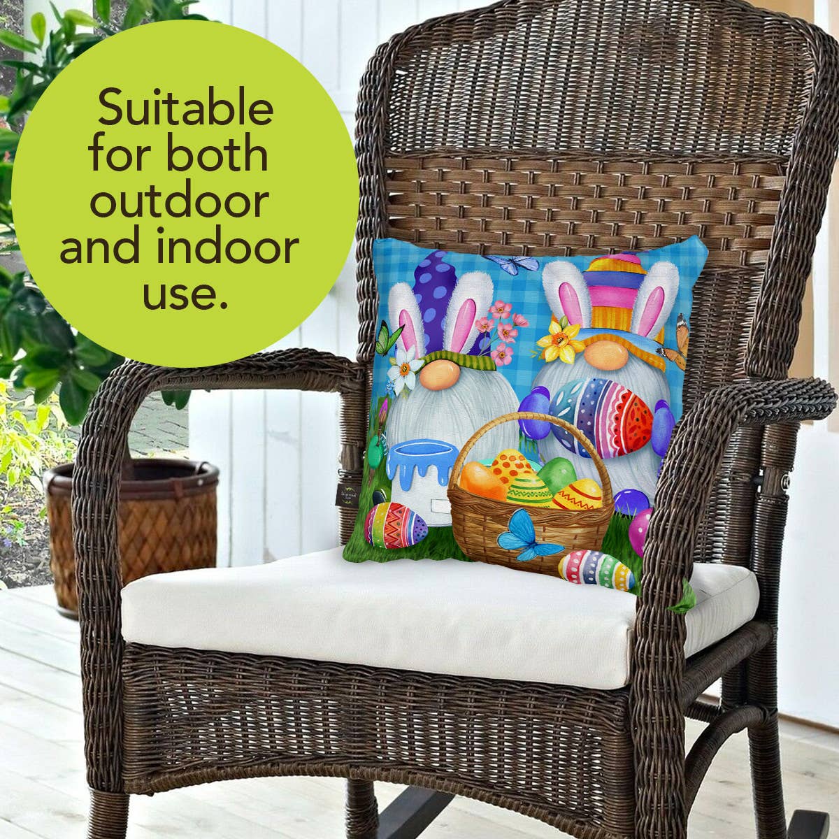 Briarwood Lane - Vente Coussin décoratif - Coussin de Pâques Gnomes, 17 x 17 pouces | Briarwood Lane1