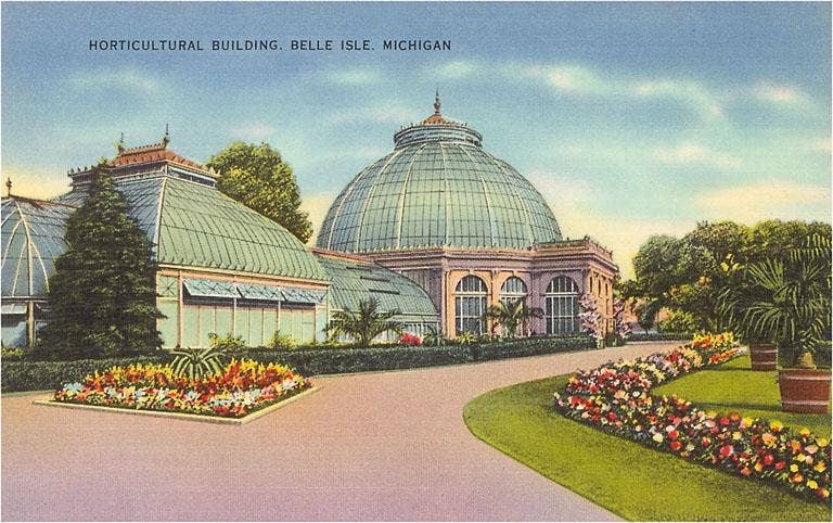 Found Image Press – Großhandel Postkarten – Postkarte MI-667 Gartenbaugebäude, Belle Isle0