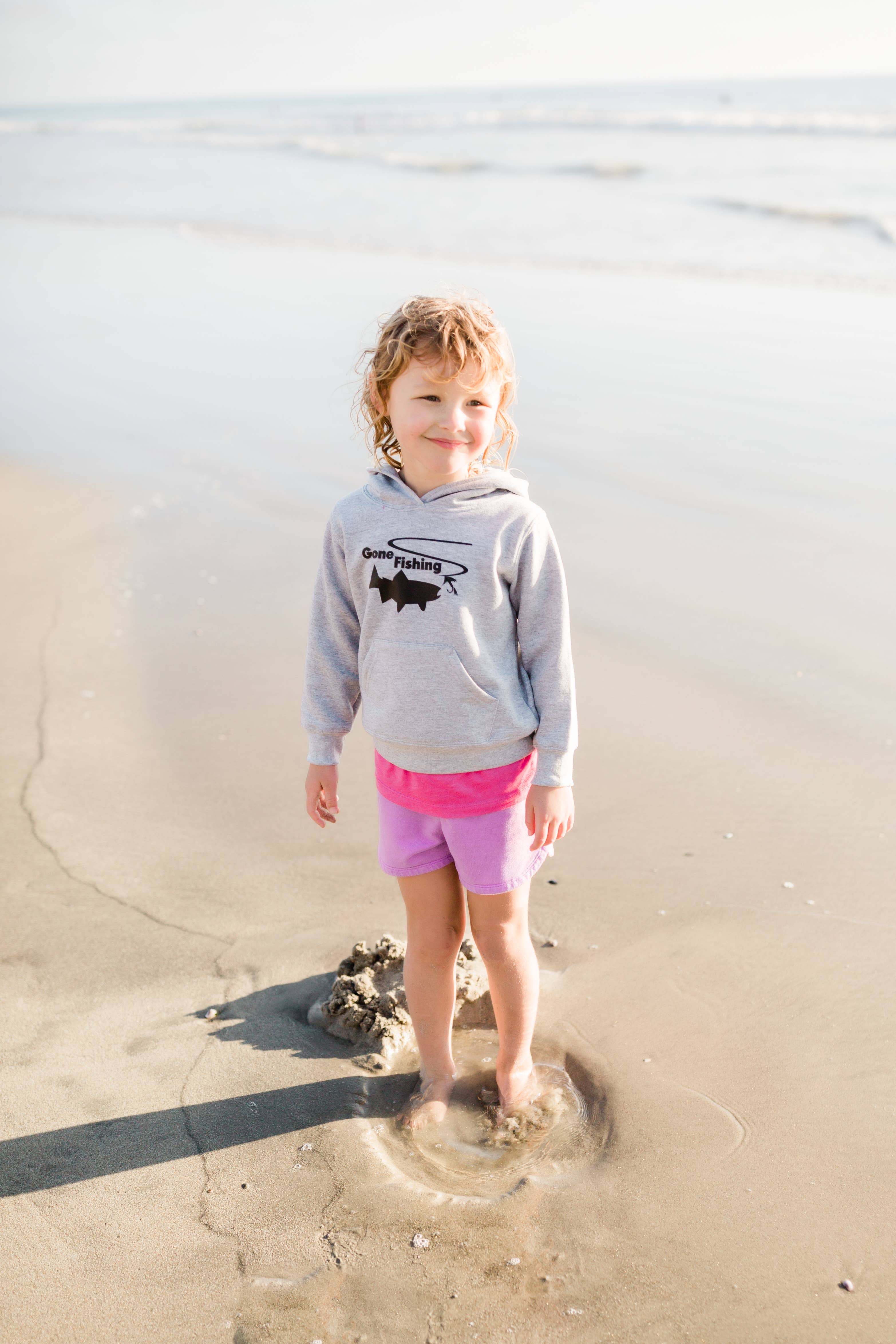 Outdoorable Apparel - Wholesale Hoodie - Kids - Heavy Weight Grey Gone Fishing Hoodie1