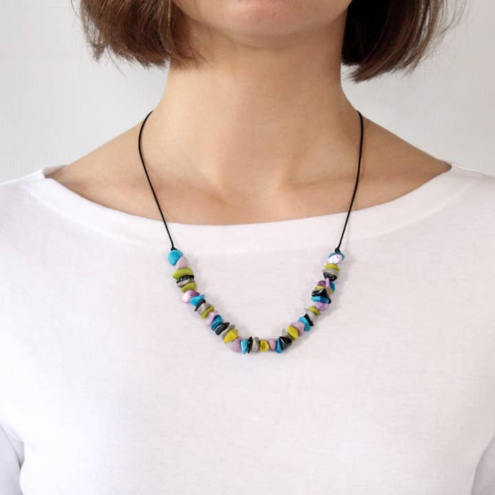 Muichic Natural Jewelry - Wholesale Beaded/Pearl Necklace - Bits Tagua Necklace Handmade Fairtrade Lightweight5