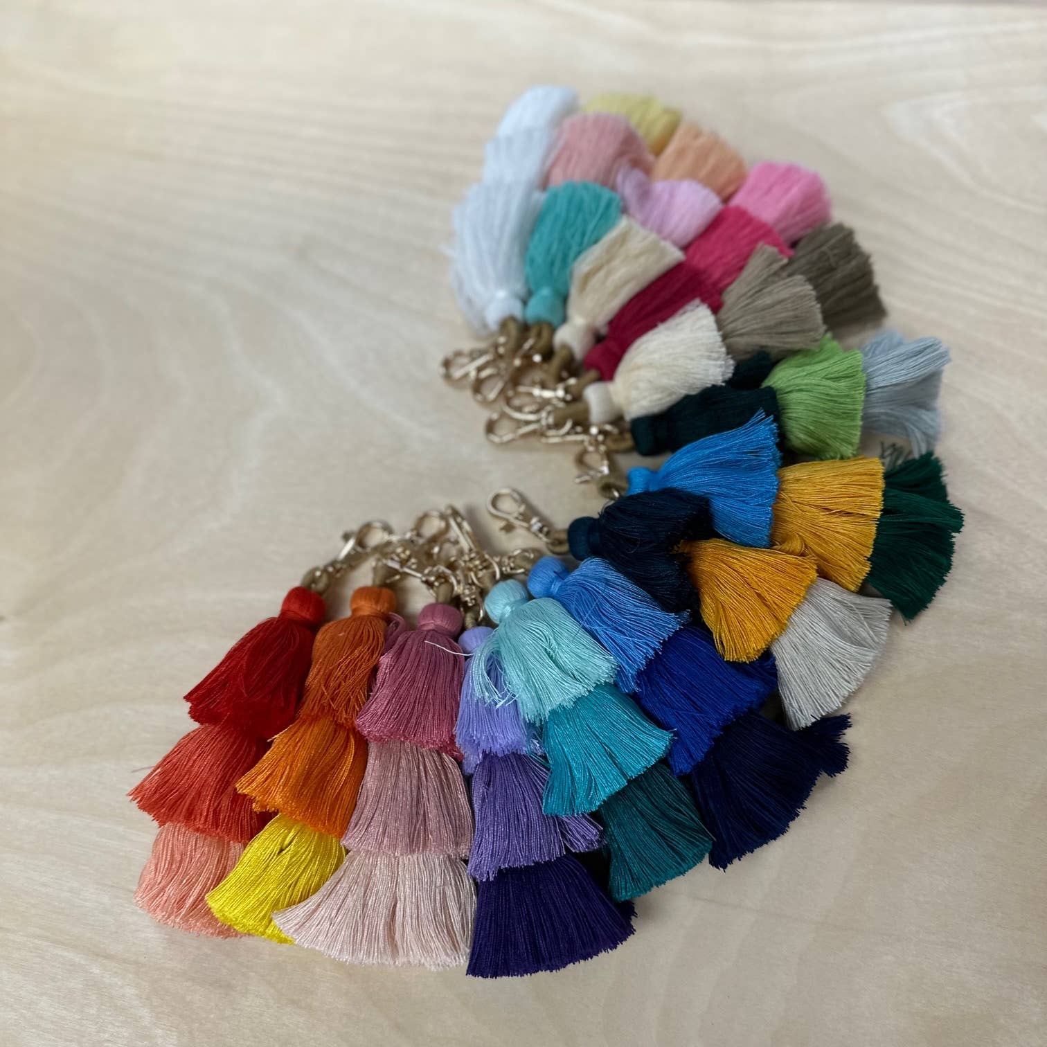 Palmy Pineapple - Wholesale Keychain - Women's - 3 Tiered Large Ombre Tassel with Clasp16