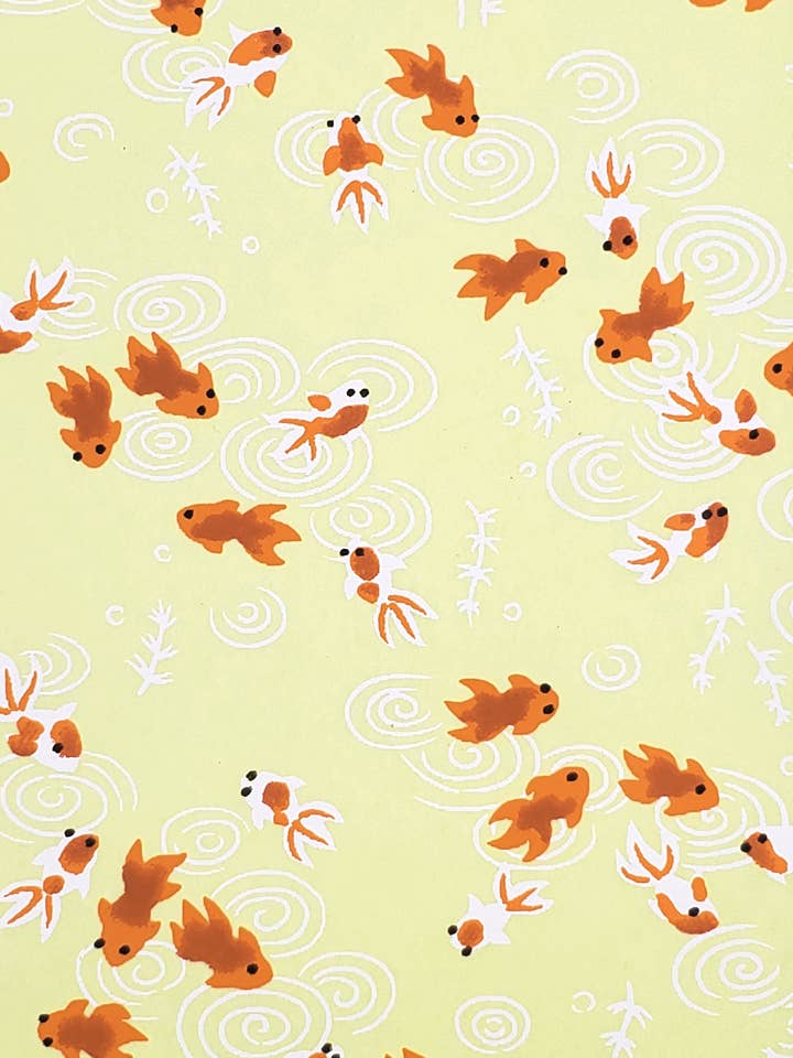 Yuzenshi: Goldfish On Yellow for wholesale by Aitoh Company