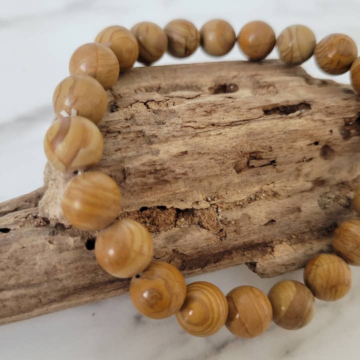 JASPE WOODLINE 10MM por atacado de Naturally Stoned