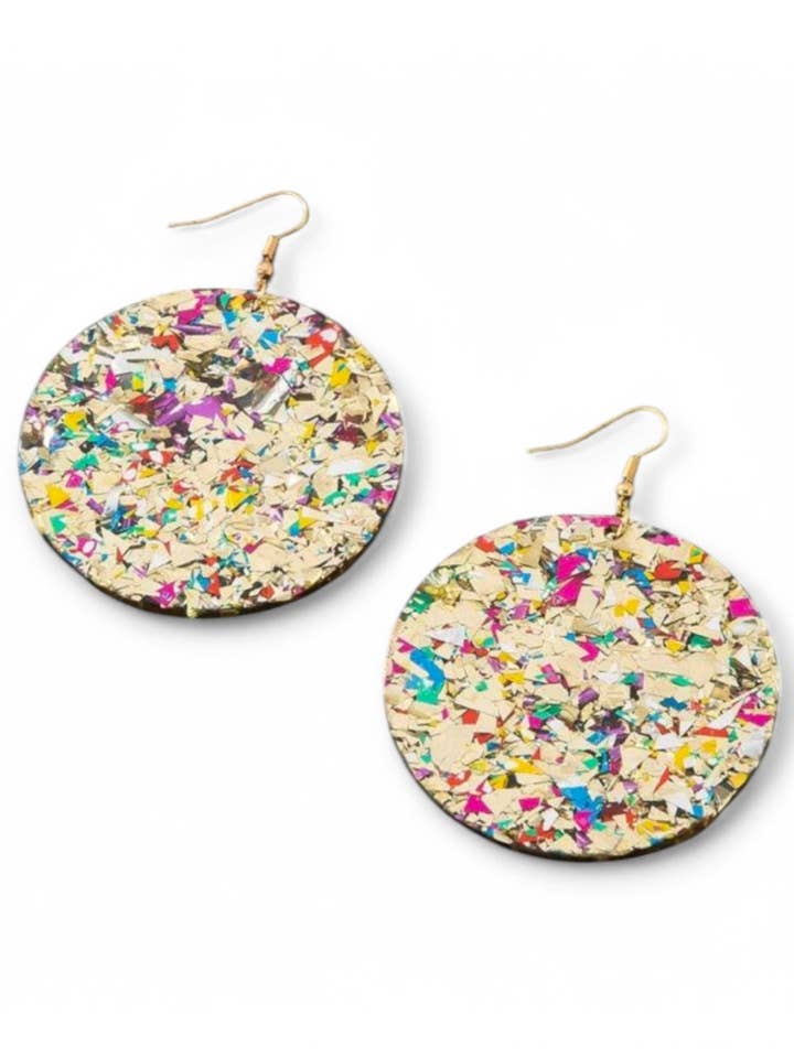 Glitter All Around Drop Fashion Earrings for wholesale by The Bling Barn