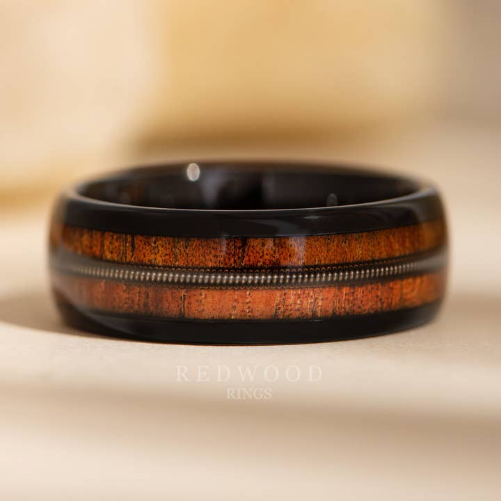 Black Tungsten Ring, Guitar String and Koa Wood Inlay - 8MM and other Purchase Wholesale tungsten ring. Free Returns & Net 60 Terms on Faire trending on Faire.