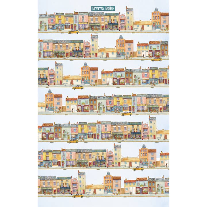 Market Street Tea Towel for wholesale by Emma Ball Ltd