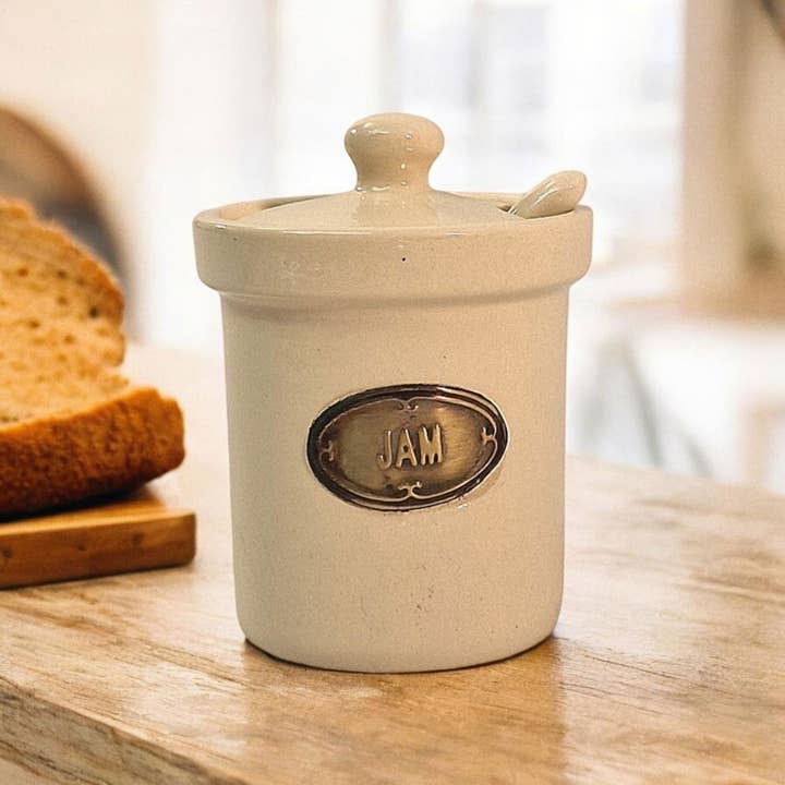 Geko Products - Wholesale Kitchen Storage/Organizer - Ceramic Jam Jar with Ceramic Spoon
