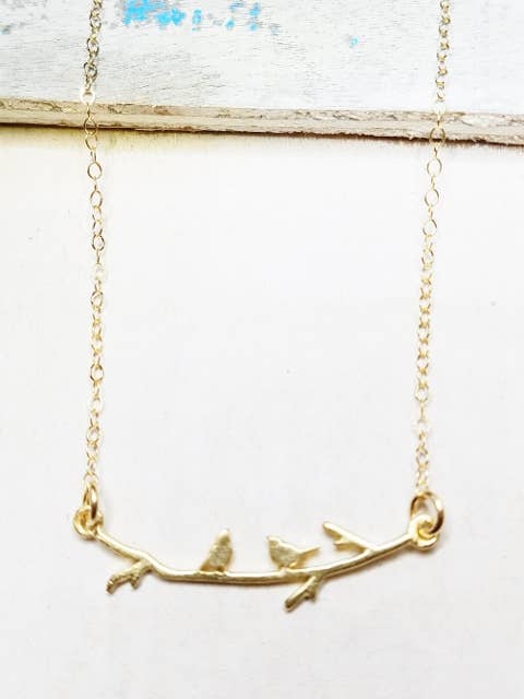 Vermeil Gold Serenading Vögel für den Großhandel von Sosie Designs