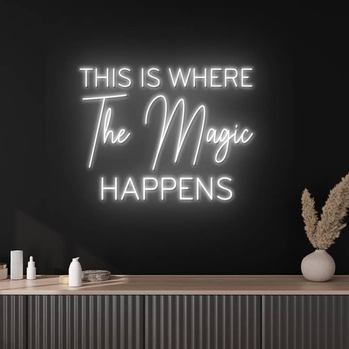 Glow Neon - Wholesale Neon sign - This Is Where The Magic Happens Neon Sign, Wall Art Decor1