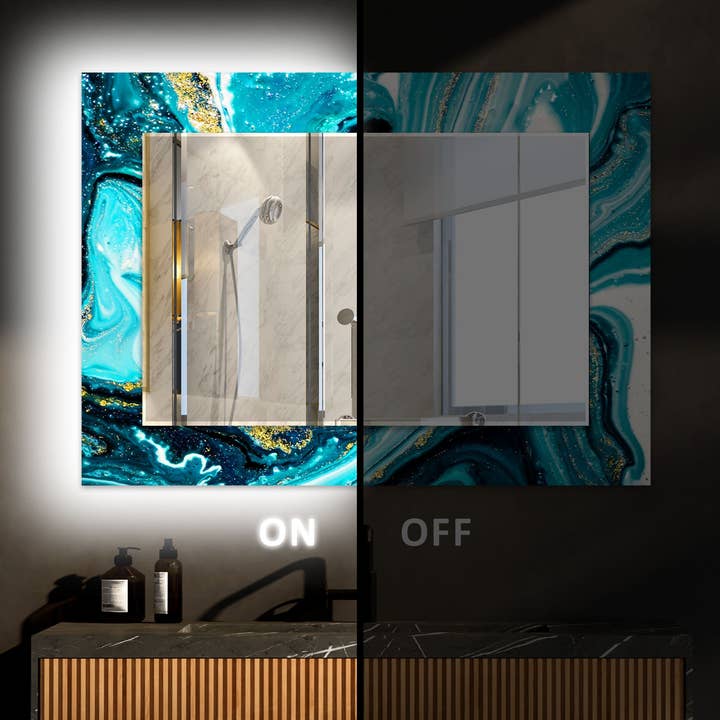 Abstracte wandspiegel van gehard glas voor wholesale door MyPhotostation