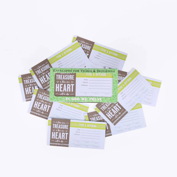 Swanson Christian Products - Wholesale Envelopes - Envelope for Tithe and Offering - 100 Count - Matthew 6:213