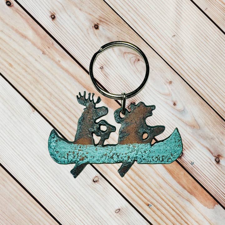 Whimsies - Wholesale Keychain - Unisex - Moose keychain bear key ring canoe keychain souvenirs lodge